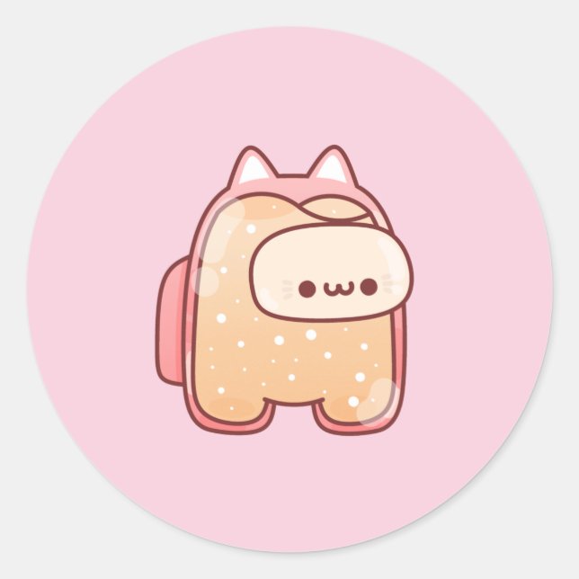 Cat Classic Round Sticker (Front)