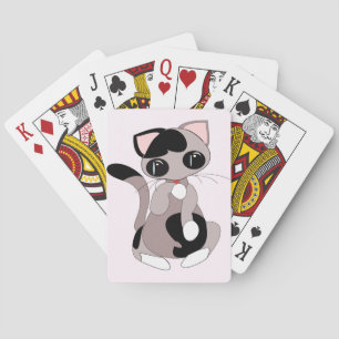 Cat Cleaning Pink Playing Cards - Customizable