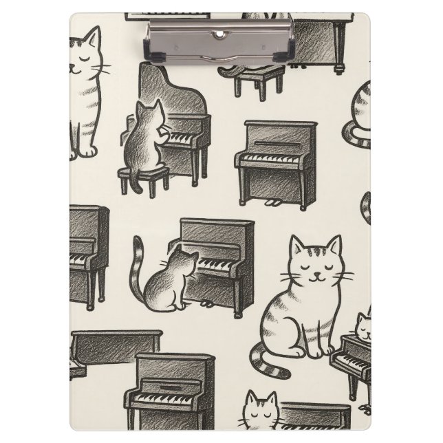 Cat Clipboard on Piano (Front)
