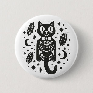 Cat Clock 2 Inch Round Button