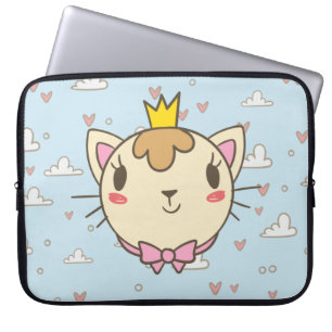 Cat cloud heart texture kitten laptop sleeve