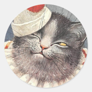 Cat Clown by Arthur Thiele Classic Round Sticker