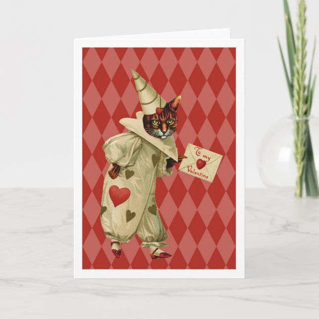 Cat Clown Greeting Card (Front)