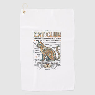 Cat Club Cat Anatomy Scientific Diagram Vintage Ve Golf Towel