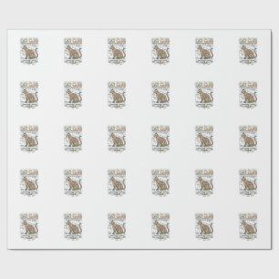 Cat Club Cat Anatomy Scientific Diagram Vintage Ve Wrapping Paper