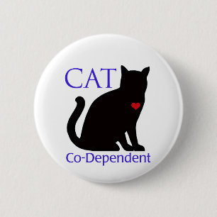 Cat Co-Dependent 2 Inch Round Button