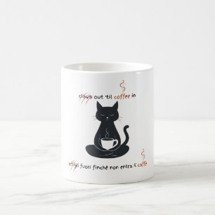  Cat + Coffee = Claws” Minimalist Design  Mug
