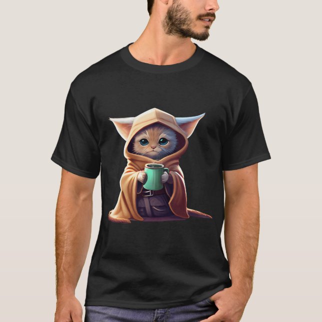 Cat Coffee Lover Kitten Baby Cute Adorable Fan Art T-Shirt (Front)