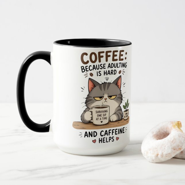 Cat coffee  mug (With Donut)