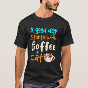 Cat Coffee Mug Cat Cute Coffee Cat Mama T-Shirt