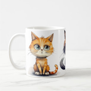 Cat Coffee Mug Design expressive