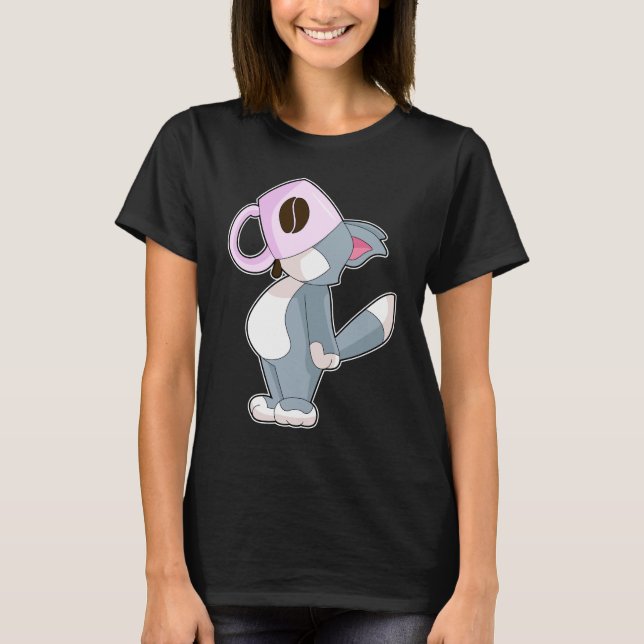 Cat Coffee Mug T-Shirt (Front)