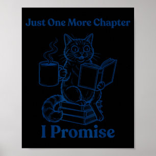 Cat coffee - reading book lover - men women - poster
