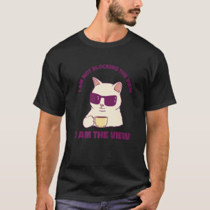 cat coffee smart cute T-Shirt