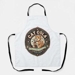 Cat Cola Cat Soda Pop Beverage Label Cat Vintage V Apron