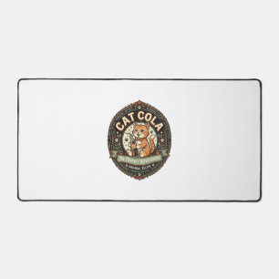 Cat Cola Cat Soda Pop Beverage Label Cat Vintage V Desk Mat