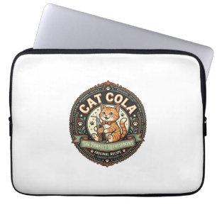 Cat Cola Cat Soda Pop Beverage Label Cat Vintage V Laptop Sleeve