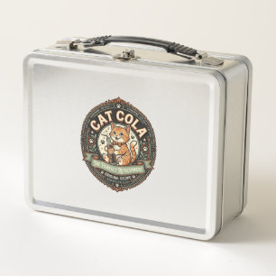 Cat Cola Cat Soda Pop Beverage Label Cat Vintage V Metal Lunch Box