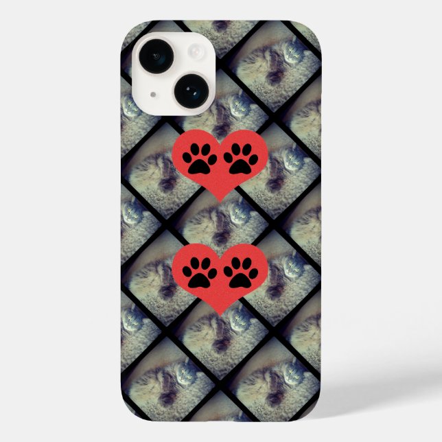 Cat Collage with Paw Prints by Shirley Taylor Case-Mate iPhone Case (Back)