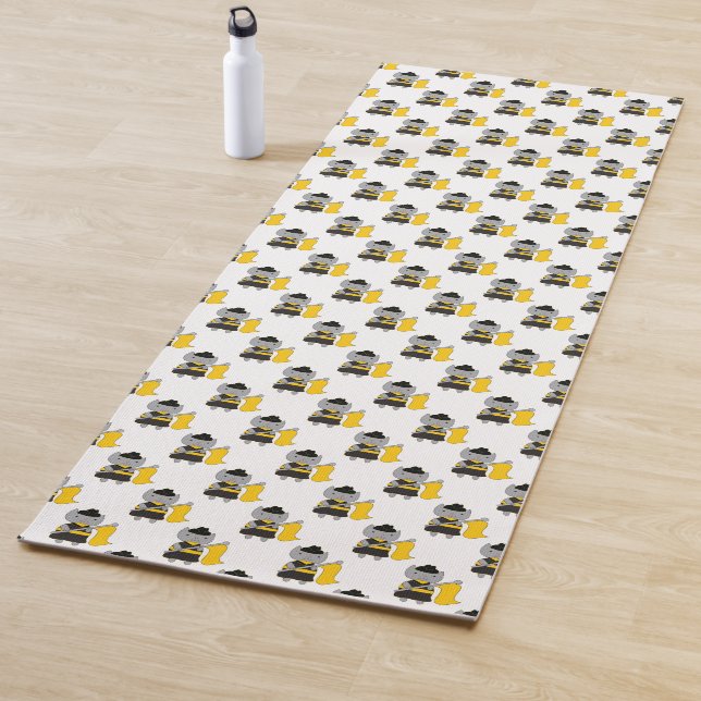 Cat Color Guard Black and Yellow Yoga Mat (In Situ)