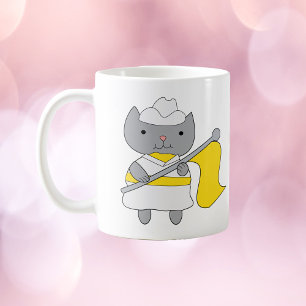 Cat Color Guard Yellow and White Coffee Mug