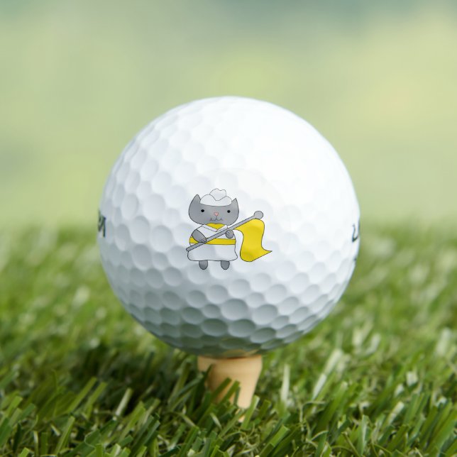 Cat Colour Guard Yellow White Golf Balls (Insitu Tee)