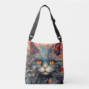Cat Colourful Animal Enchanting Abstract  Crossbody Bag