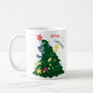 Cat comique Café de Noël Mug