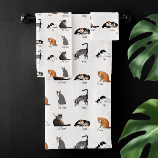Cat Commands Bath Towel Set