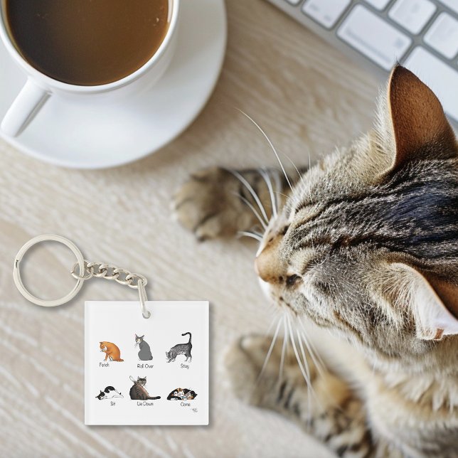 Cat Commands Business Logo Keychain (Creator Uploaded)