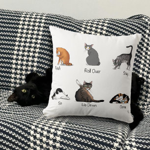Cat Commands Throw Pillow