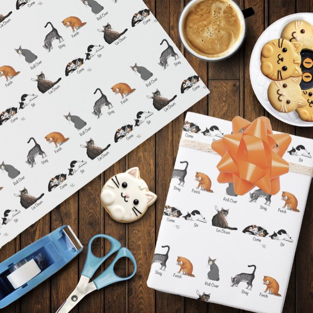 Cat Commands Wrapping Paper (Creator Uploaded)