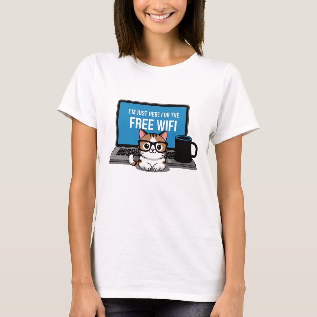 Cat Computer  T-Shirt (Front)
