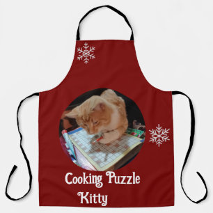 Cat Cooking Puzzle All-Over Print Apron