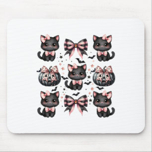Cat Coquette Halloween Bows Black Pink Halloween G Mouse Pad