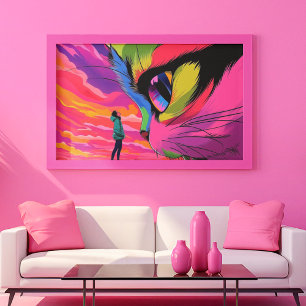 Cat Cosmic Gaze: A Meeting of Worlds Canvas Print