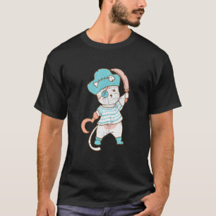 Cat Costume Animal Wearing Pirate Nautical Sailors T-Shirt