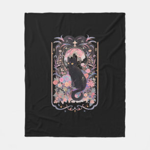 Cat Cottagecore Academia Goblincore Witch Goth Men Fleece Blanket