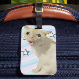 Cat Coughing Meme luggage tag - Car luggage tag -