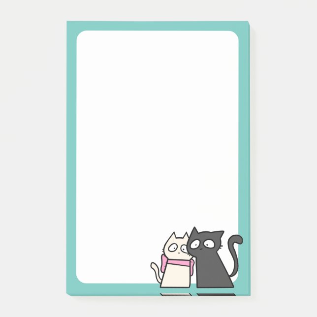 cat couple 4x6 post-it notes (Front)