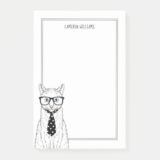 Cat Couple | Add Your Name Post-it Notes (Front)