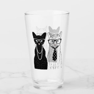 Cat Couple Glass