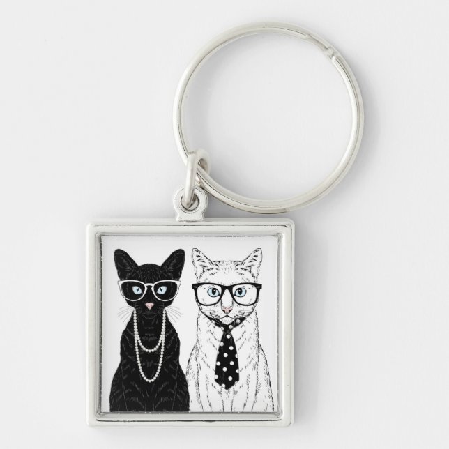 Cat Couple Keychain (Front)