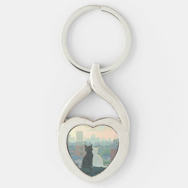 Cat Couple Keychain (Front)