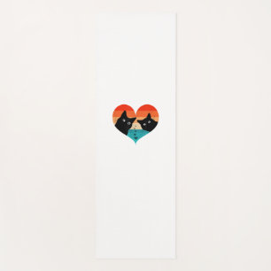 Cat Couple Retro Vintage Shirt Funny Black Cat Val Yoga Mat