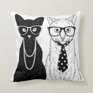 Cat Couple Throw Pillow