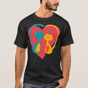 CAT Couples Gift Wedding Anniversary Valentines Hi T-Shirt