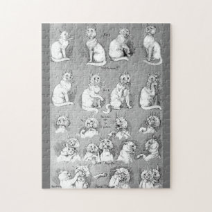 Cat, Courtship & Marriage, Bride, Louis Wain Jigsaw Puzzle