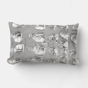 Cat, Courtship & Marriage, Bride, Louis Wain Lumbar Pillow