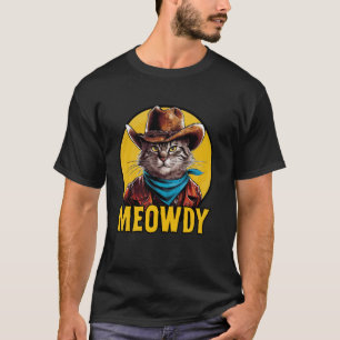 Cat Cowboy Cowgirl Women Men Kid Halloween Meow Ho T-Shirt